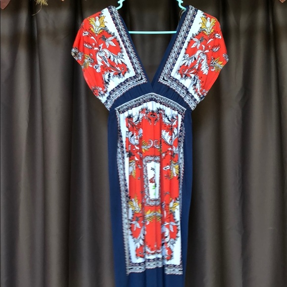 Boho V Neck Printed Casual Dress - Picture 4 of 7